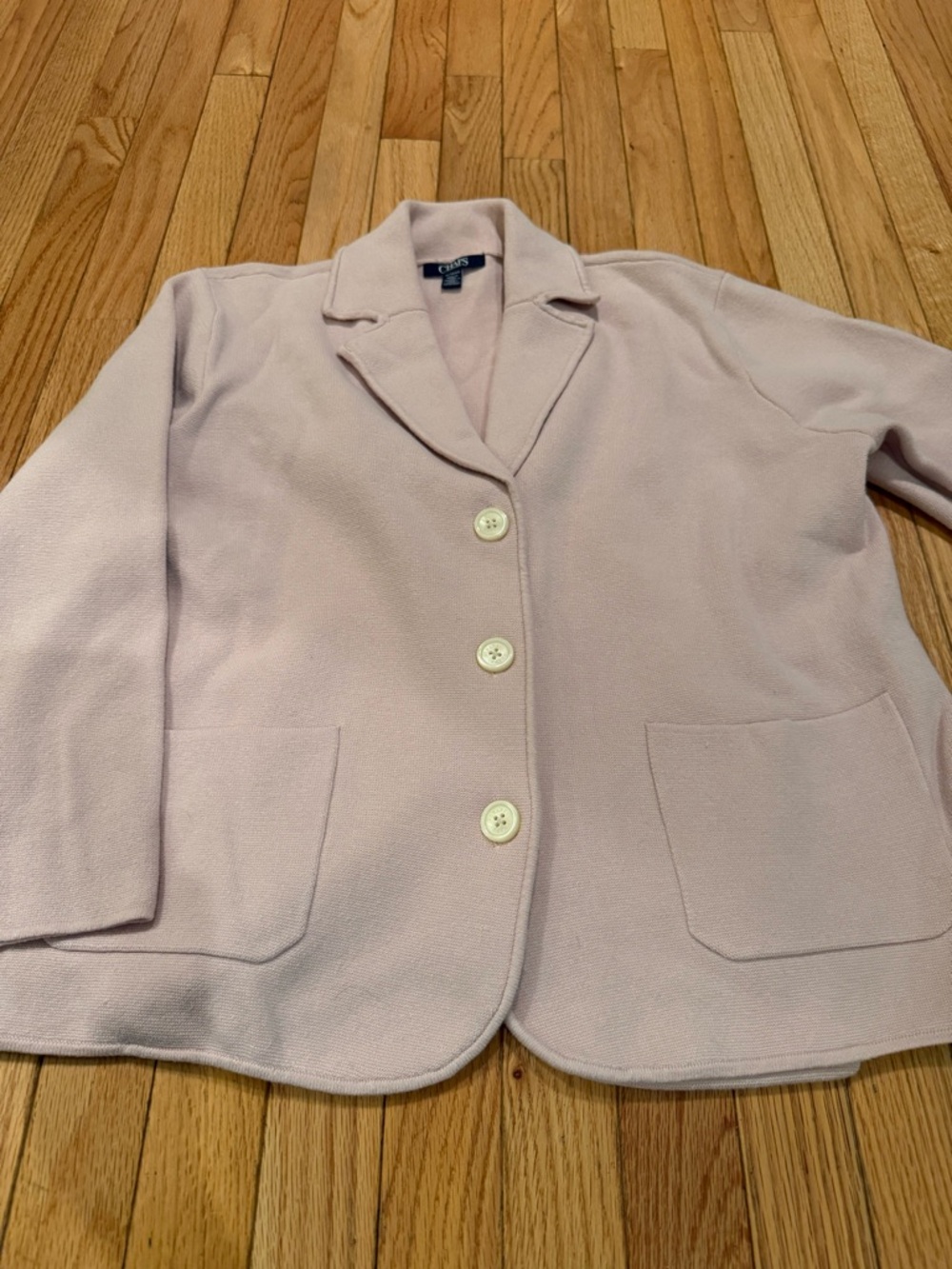 Chaps Light Pink Single-Breasted Cotton Tailored Blazer - Picture 5 of 9